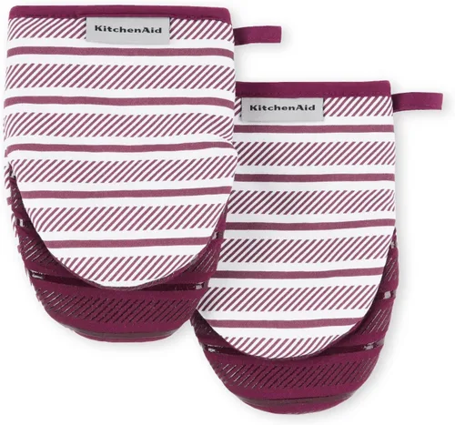 Miniatura 6 de KitchenAid Albany - Juego de 2 manoplas para horno mini, color pistacho, 5.5 x 8 pulgadas