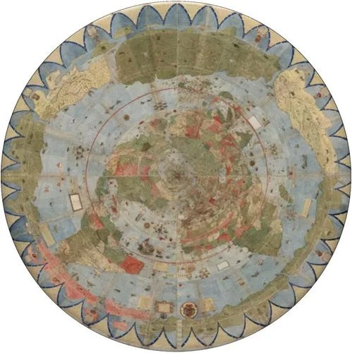 Miniatura 3 de Urbano Monte Flat Earth Map Mapa de Mundi Atlas Cartografía PopSockets PopGrip intercambiables