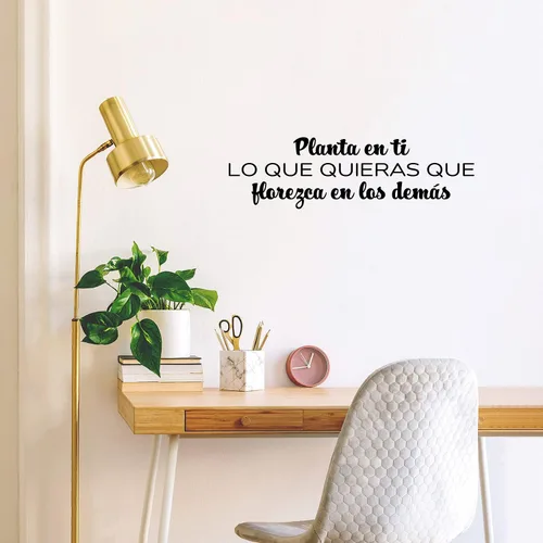 Miniatura 2 de Calcomanía de vinilo para pared, Planta En Ti Lo Que Quieras Que Florezca/Plant in You What You Want to Bloom - 8.5 x 29 pulgadas - Etiqueta
