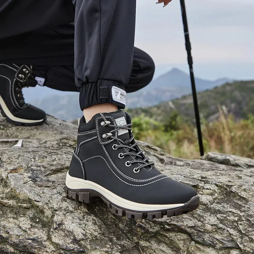 Miniatura 6 de Botas impermeables para el trabajo de senderismo para mujer, botas tácticas de senderismo para la nieve de invierno, botas de senderismo