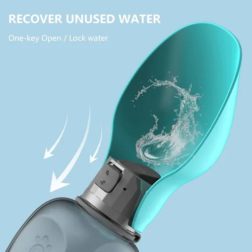 Miniatura 5 de Kalimdor Botella de agua para perros, dispensador de agua portátil a prueba de fugas para cachorros con alimentador para mascotas, caminar al aire
