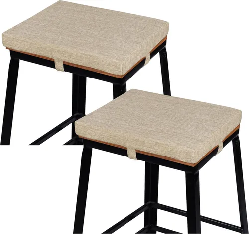 Miniatura 18 de baibu Cojines rectangulares de espuma viscoelástica, de doble capa, antideslizantes para sillas de comedor, cojines para taburete de banco de cocina