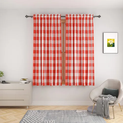 Miniatura 41 de UPOPO Cortinas de ventana Buffalo Check 122 cm de largo, cortinas de algodón para sala de estar, paneles de cortina a cuadros para dormitorio
