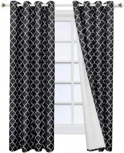 Miniatura 3 de Meridian juego de 2 cortinas con aislante térmico para oscurecer habitación Negro/Gris