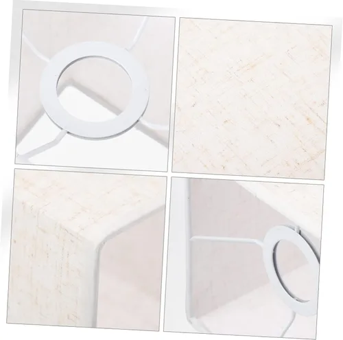 Miniatura 6 de Pantalla de lino para lámpara colgante de tambor, lámpara blanca, mesita de noche, decoración de tela, pantalla de araña, pantalla para lámparas