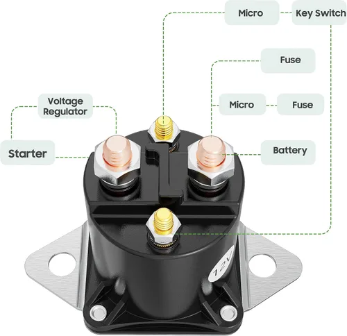 Miniatura 5 de 10L0L Solenoide de 12 V para Club Car DS y Precedent Gas 1984-up, 4 terminales Golf Cart Club Car Starter Solenoid 1013609,1012275,1117