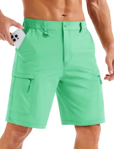 Miniatura 12 de MAGCOMSEN Men's Hiking Cargo Shorts Quick Dry Lightweight 9" Golf Shorts Summer Casual Work Outdoor with 5 Zipper Pockets