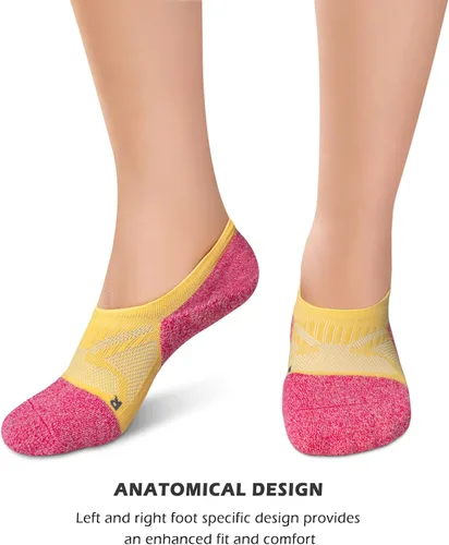 Miniatura 2 de WISVOOO No Show Socks Women Low Cut Cushioned Athletic Ankle Running Compression Socks 5 Pairs