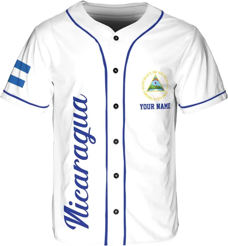 Miniatura 3 de Camiseta de béisbol de Nicaragua personalizada, camiseta de béisbol de Nicaragua personalizada para hombres y mujeres, camisas nicaragüenses