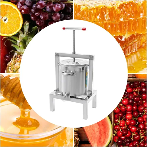 Miniatura 5 de DYRABREST Prensador y sidra de miel de frutas grandes de bricolaje, extractor de prensa de frutas para elaboración de vino y jugo con colador y cubo