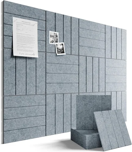 Miniatura 36 de Tablero de anuncios de fieltro grande de 36 x 24 pulgadas, alternativa al tablero de corcho – Paquete de 6 con 40 pestañas adhesivas extraíbles