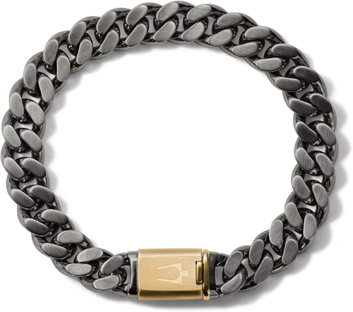Miniatura 5 de Bulova Jewelry Men's Classic Stainless Steel Chain Link Bracelet with Clasp Closure