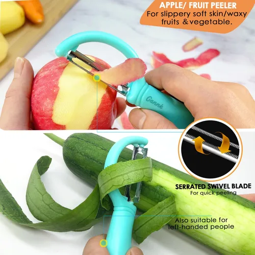 Miniatura 5 de GANNK Peladores de papas para cocina, pelador Y para manzana, fruta, zanahoria, calabacín, pepino, papas, pelador de verduras de buen agarre que