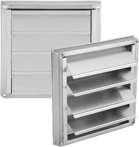 Miniatura 8 de Yosoo Rejilla de ventilación de aire de pared, acero inoxidable cuadrado secadora extractor extractor salida de ventilador plata para un máximo