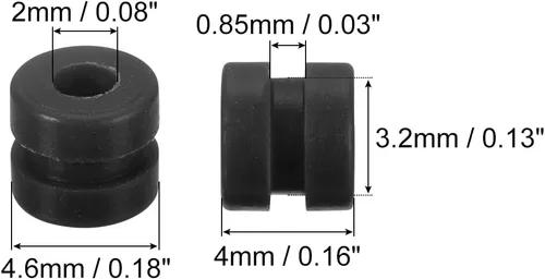 Miniatura 2 de MECCANIXITY Bolas de goma antivibración RC para control remoto F4 F7 controlador de vuelo M2x4mm bolas de absorción de impactos (negro), paquete