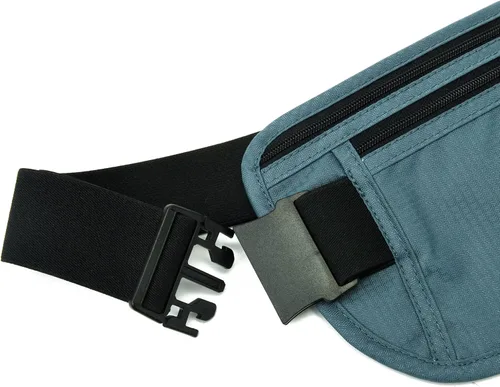 Miniatura 32 de DAITET Cinturón de dinero, soporte para pasaporte, cartera de viaje oculta segura con bloqueo RFID, riñonera encubierta (negro), Negro, Rfid