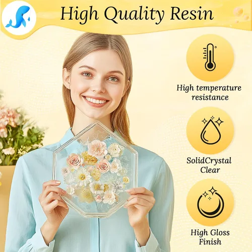 Miniatura 6 de Kit de resina epoxi JHKL RESIN 1 galón transparente, sin burbujas y sin amarillamiento para fundición y recubrimiento, para mesa, resina epoxi