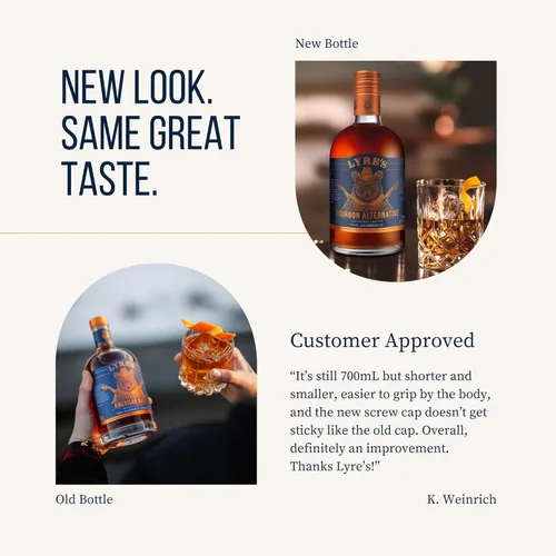 Miniatura 7 de Licores Premium Sin Alcohol de Malt Americano Lyre's, Móctails y Bebidas Sin Alcohol, Estilo Bourbon, 700mL (23.7 Fl Oz) *Nuevo* Botella con Tapa