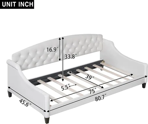 Miniatura 2 de Merax - Sofá cama de tamaño doble moderno de lujo con botones capitoné, marco de sofá cama de tamaño doble tapizado, sofá cama para dormitorio, sala