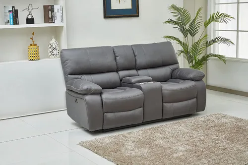 Miniatura 9 de Betsy Furniture Juego de sofá reclinable eléctrico de microfibra para sala de estar, 8007 (gris, sofá eléctrico+sofá biplaza)
