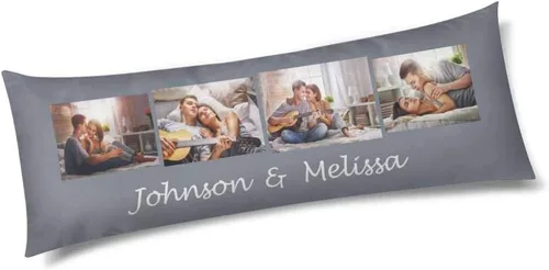 Miniatura 5 de InterestPrint Funda de almohada corporal personalizada de 21 x 60 pulgadas, con nombre de imagen, imagen, texto, funda de almohada corporal para N.º