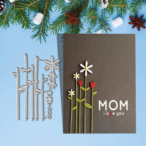 Miniatura 5 de Lapoo Troquel de corte de metal de Navidad para álbumes de recortes, marco de fondos 3D, troqueles de corte, bricolaje, álbum, decoración