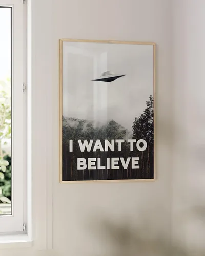 Miniatura 4 de HAUS AND HUES The X Files I Want To Believe - Póster OVNI para dormitorio, arte de pared de ciencia ficción, decoración de archivos X