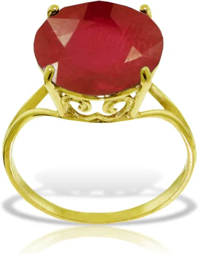 Miniatura 3 de Galaxy Gold GG Anillo de oro macizo de 14 quilates, 0.472in, redondo, rubí 5584, Gema Metal, Rubí