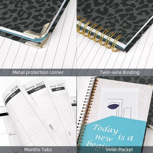 Miniatura 6 de 2026-2027 Planner, Jul.2026-Jun.2027 Planner Weekly and Monthly 6.25"x8.5" with Page Tabs, Calendar Hardcover with Inner Pocket, Elastic Band