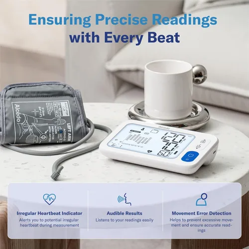 Miniatura 9 de Alcedo Monitor de presión arterial Bluetooth para uso doméstico, máquina inteligente precisa de presión arterial superior con puño de amplio rango