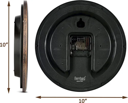 Miniatura 6 de Bernhard Products Reloj de pared de 30 cm, silencioso, sin tictac, movimiento de cuarzo de calidad, funciona con pilas, redondo, fácil de leer