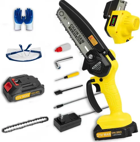 Miniatura 10 de Sierras de poste inalámbricas 2 en 1 para poda de árboles, mini motosierra de 1000 W sin escobillas de 8 pulgadas con baterías de 21 V 4.0 Ah