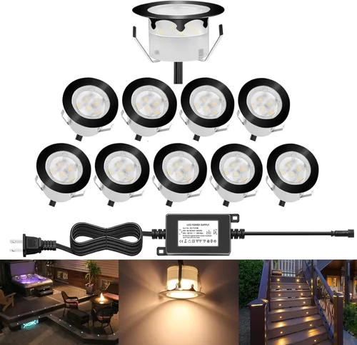 Miniatura 31 de lámpara LED decorativa de bajo voltaje de 1 vatio, impermeable, para exteriores, patio, jardín, escaleras Blanco cálido