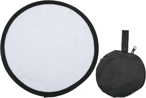 Miniatura 2 de Reflector fotográfico redondo blanco plateado 2 en 1 reflector de luz de relleno de fotos, luz de relleno suave, reflector portátil de estudio