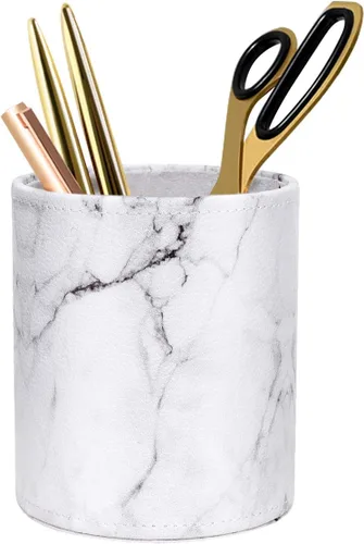Miniatura 20 de Soporte para bolígrafos para mujeres y niñas, taza de lápices, decoración de escritorio rosa, soporte para brochas de maquillaje, soporte grande