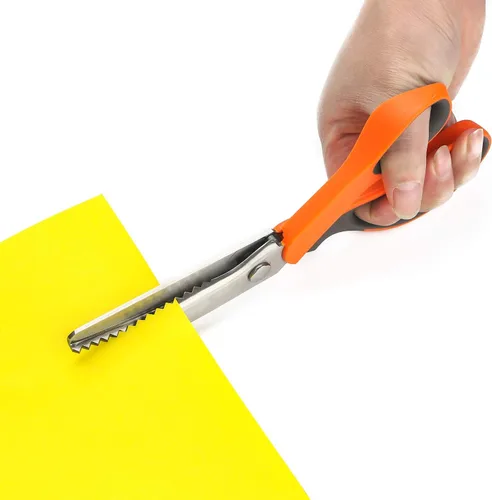 Miniatura 6 de BlueSnail Tijeras de acero inoxidable con agarre cómodo, mango profesional, para manualidades, costura, corte en zigzag, tijeras de coser