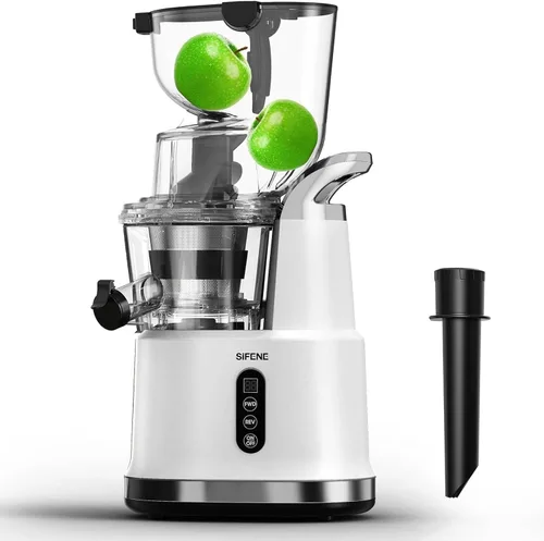 SIFENE - Exprimidor de prensa en frío fácil de usar, exprimidor vertical de boca ancha de 3.268 in, extractor de jugo de frutas enteras y verduras,