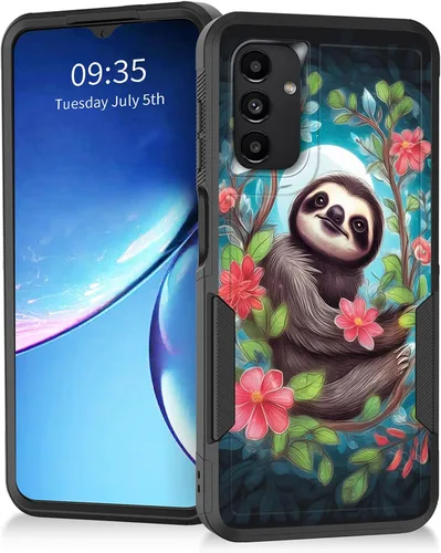 Miniatura 91 de Funda para Galaxy A14 5G, resistente de doble capa híbrida de policarbonato duro, goma suave, a prueba de golpes, funda protectora resistente
