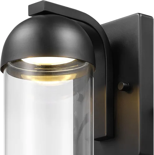 Miniatura 5 de GLOBE 60000023 - Lámpara de pared eléctrica LED integrada de 12 W, color negro mate, pantalla de cristal transparente, luz de porche, luces de pared
