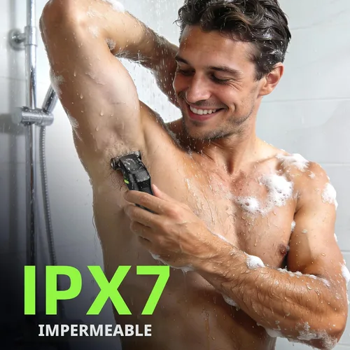 Miniatura 7 de Cortadora de barba para hombres, todo en uno, kit de aseo para hombres, cortadora de pelo inalámbrica con hoja de acero inoxidable, tiempo