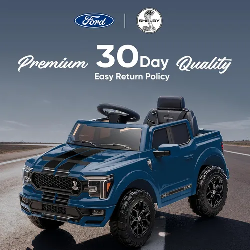 Miniatura 7 de Hikiddo Ford Shelby F-150 con Licencia - Carro de Paseo para Niños, Carro Eléctrico de 12V para Niños de 3-6 Años con Control Remoto - Azul