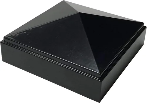 Miniatura 8 de Tapa de poste piramidal de aluminio de 3 x 3 pulgadas para postes de metal, ajuste a presión, color negro con recubrimiento en polvo, resistente al