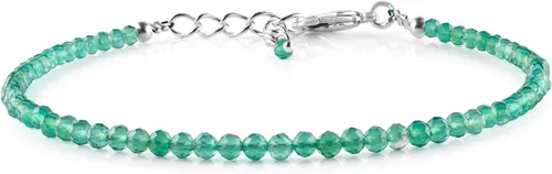 Miniatura 20 de Yanara Stone Bracelets For Women Beads Dainty Gemstones Jewelry for Women Birthstone, Chakra Energy Healing Crystals, Silver Plated Chain 8 inch