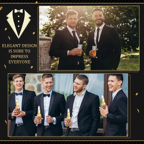 Miniatura 5 de 20 cajas de propuestas para padrinos de boda con gafas de chupito, calcetines, gafas de sol, bolsa de aseo de piel sintética, abridor de botellas