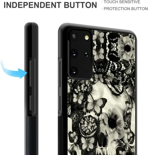 Miniatura 3 de ZHEGAILIAN Funda compatible con Samsung Galaxy S20 FE, diseño de esqueleto de encaje gótico victoriano, acrílico duro y TPU anti-caída