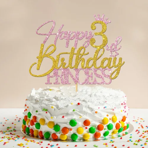 Miniatura 6 de Decoración para pastel de princesa de primer cumpleaños, suministros para pastel de primer cumpleaños para niña, decoraciones de fiesta