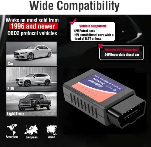 Miniatura 5 de Elm327 WiFi OBD2 interfaz puede autobús escáner herramienta de diagnóstico con chip original 25k80 soporte iOS/Android V2.1