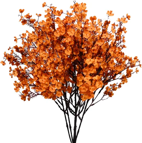 Miniatura 10 de Mandy's 6 paquetes de flores artificiales de aliento de bebé beige marrón 18.5 Inch Silk Gypsophila European Style Modern Home Decor Centerpiece