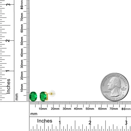 Miniatura 314 de Gem Stone King Aretes de oro de 14 quilates con piedra natal ovalada de 0.315 x 0.236 in Aretes de oro para mujer