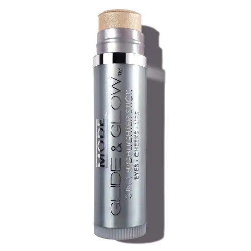 Miniatura 13 de MODE Glide & Glow - Resaltador 3 en 1, color cremoso, rubor en barra de maquillaje, brillo brillante de larga duración para ojos, mejillas, labios